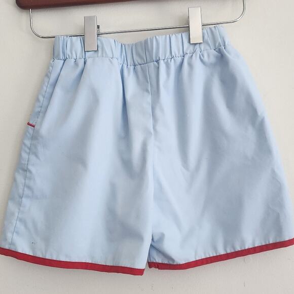 6 The Beaufort Bonnet Company Light Blue and Red Kids Shorts - Picture 3 of 5